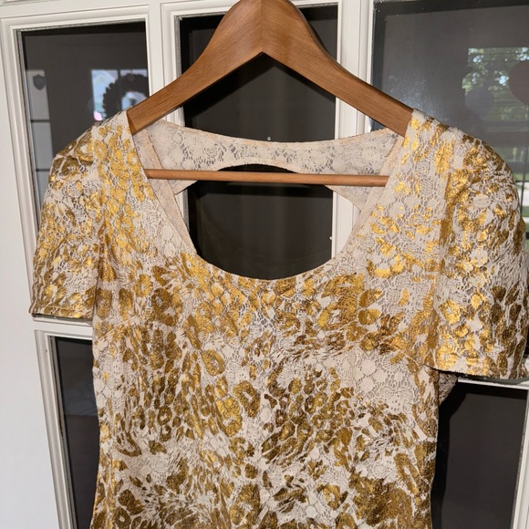 Beulah Gold Mini Dress Size Large - Picture 2 of 5